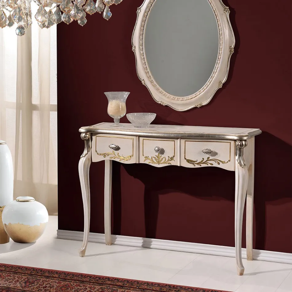 Classic Wooden Console 3 or 5 Luxury Drawers Made in Italy - London Viadurini