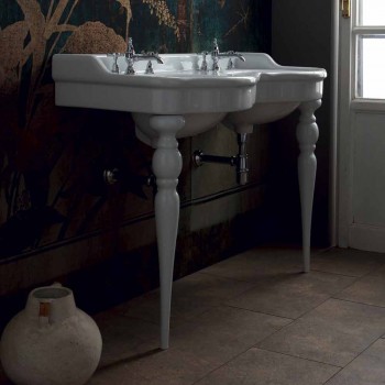 Classic double bowl bathroom console made in Italy, Magda