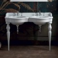 Classic bathroom console with double sink, produced in Italy, Magda