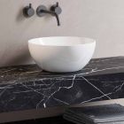 Bathroom Console with Washbasin and Shelf in Porcelain Stoneware 4 Finishes - Ramina Viadurini