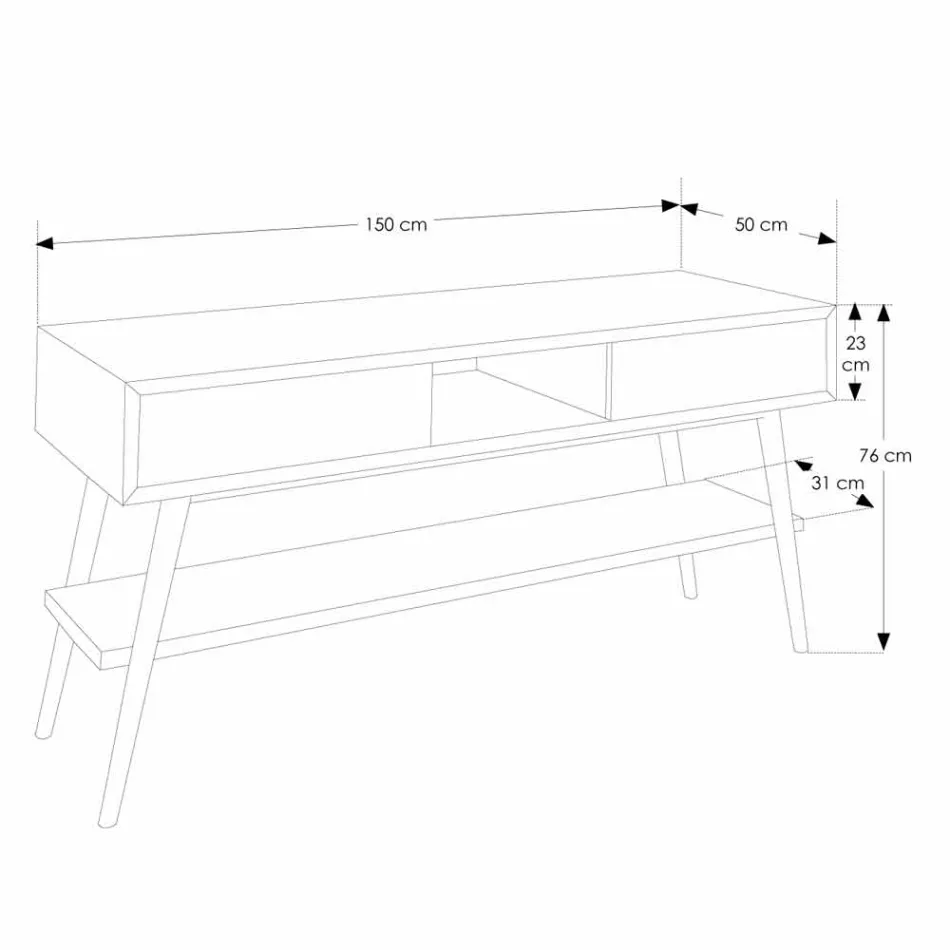 Modern design bathroom console table in Pistoia natural teak Viadurini