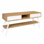 Modern design bathroom console table in Pistoia natural teak Viadurini