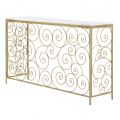 Golden Entrance Console with Iron Structure and Marble Top - Carlotta