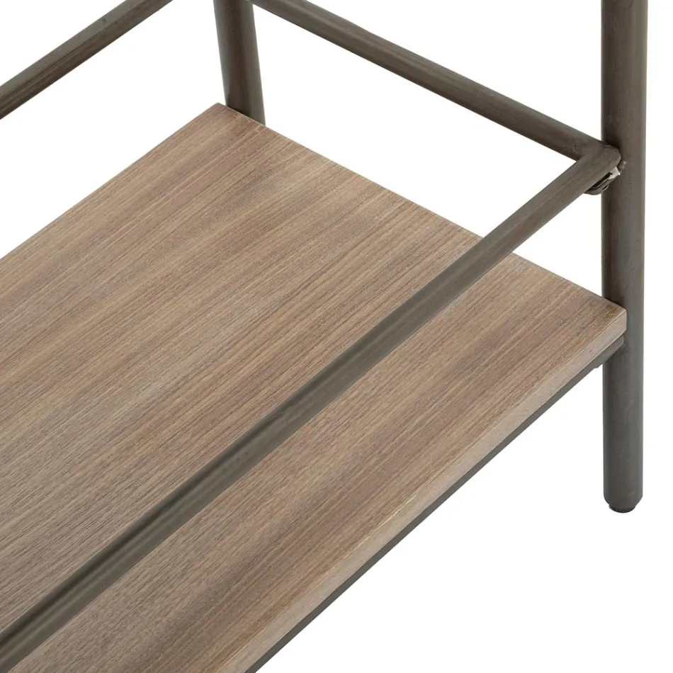 Living Room Console in Fir Wood and Gray Iron with 2 Doors - Cooper Viadurini