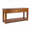 Classic Design Console in Solid Acacia Wood with 4 Drawers - Curcuma