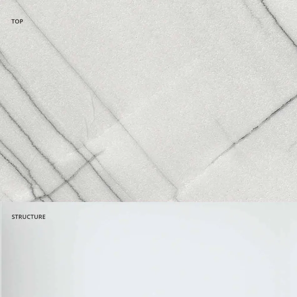 Design Console with Marble Top and Glass Base Made in Italy - Molino Viadurini