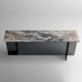 Design Console with Marble Top and Glass Base Made in Italy - Molino