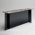 Design Console with Marble Top and Glass Base Made in Italy - Molino Viadurini