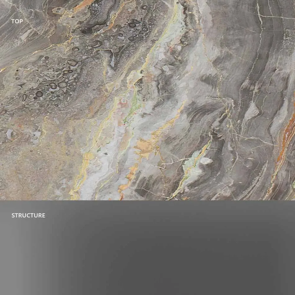 Design Console with Marble Top and Glass Base Made in Italy - Molino Viadurini