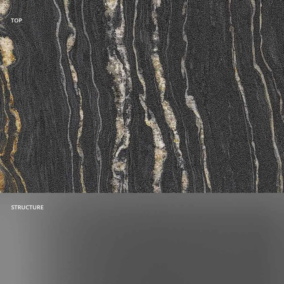 Design Console with Marble Top and Glass Base Made in Italy - Molino Viadurini