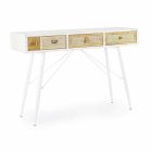 Ethnic Design Console in Mdf and Steel with 3 Decorated Drawers - Paprika Viadurini