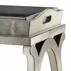 Modern design console with tray in Felicia gray pony leather Viadurini