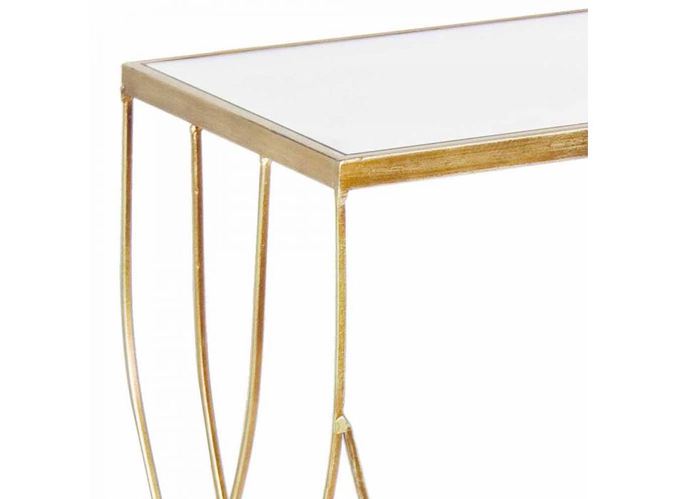 Elegant Console in Steel and Glass of Modern Design and Glamor 2 Pieces - Irene Viadurini