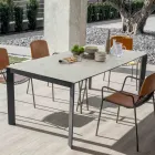 Extendable Outdoor Console with Metal Base and Hpl Top - Aghetto Viadurini