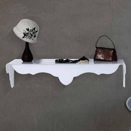 Wall-fixed console table with a modern design Bianca, white color Viadurini