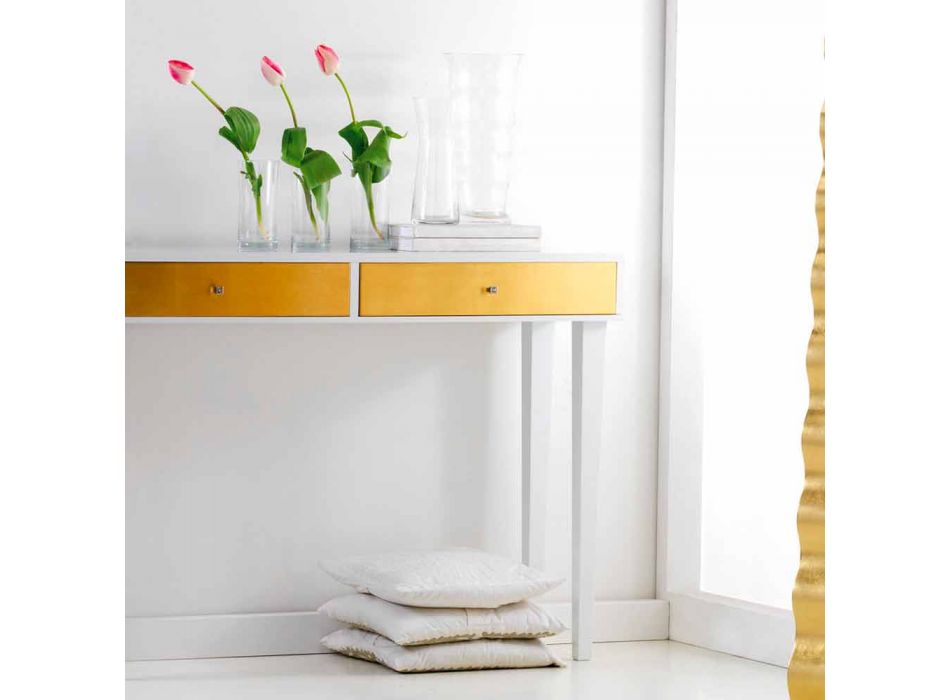 Fixed wooden console with Beel drawers, modern design Viadurini