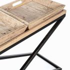 Console in Steel and Mango Wood with Trays of Industrial Design - Lattice Viadurini