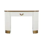 Wooden Console with Top and Inserts with a Rounded Design and Drawer - Rachel Viadurini
