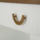 Wooden Console with Top and Inserts with a Rounded Design and Drawer - Rachel Viadurini