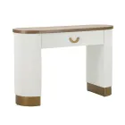 Wooden Console with Top and Inserts with a Rounded Design and Drawer - Rachel Viadurini