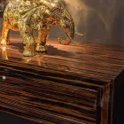 Console in polished ebony wood with sliding drawers Ada 4 Viadurini