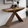 Table Console in Wood and Metal Extendable Up to 295 cm Made in Italy - Timedio