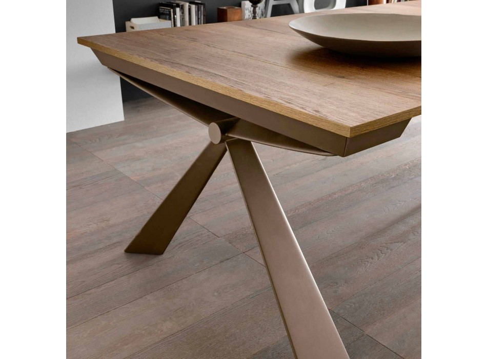 Console in Wood and Metal Extendable Up to 295 cm Made in Italy - Timedio Viadurini