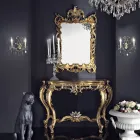 Classic-style wooden console table with leaf details made in Italy Andrea Viadurini