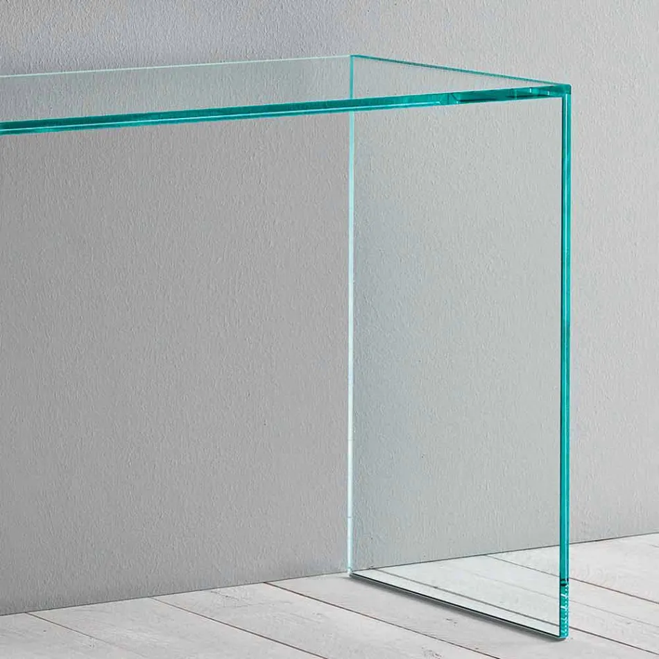 Console in Extra-clear Glass Elegant Minimal Design 2 Dimensions - Selex Viadurini