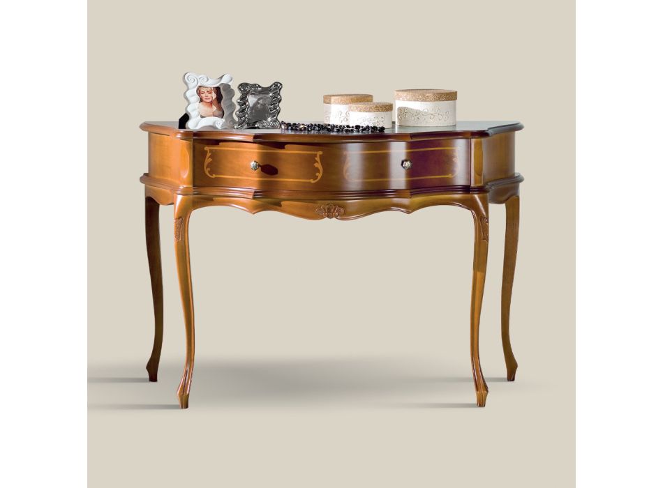 Classic Entrance Console in Wood with 1 Drawer Made in Italy - Leonor Viadurini