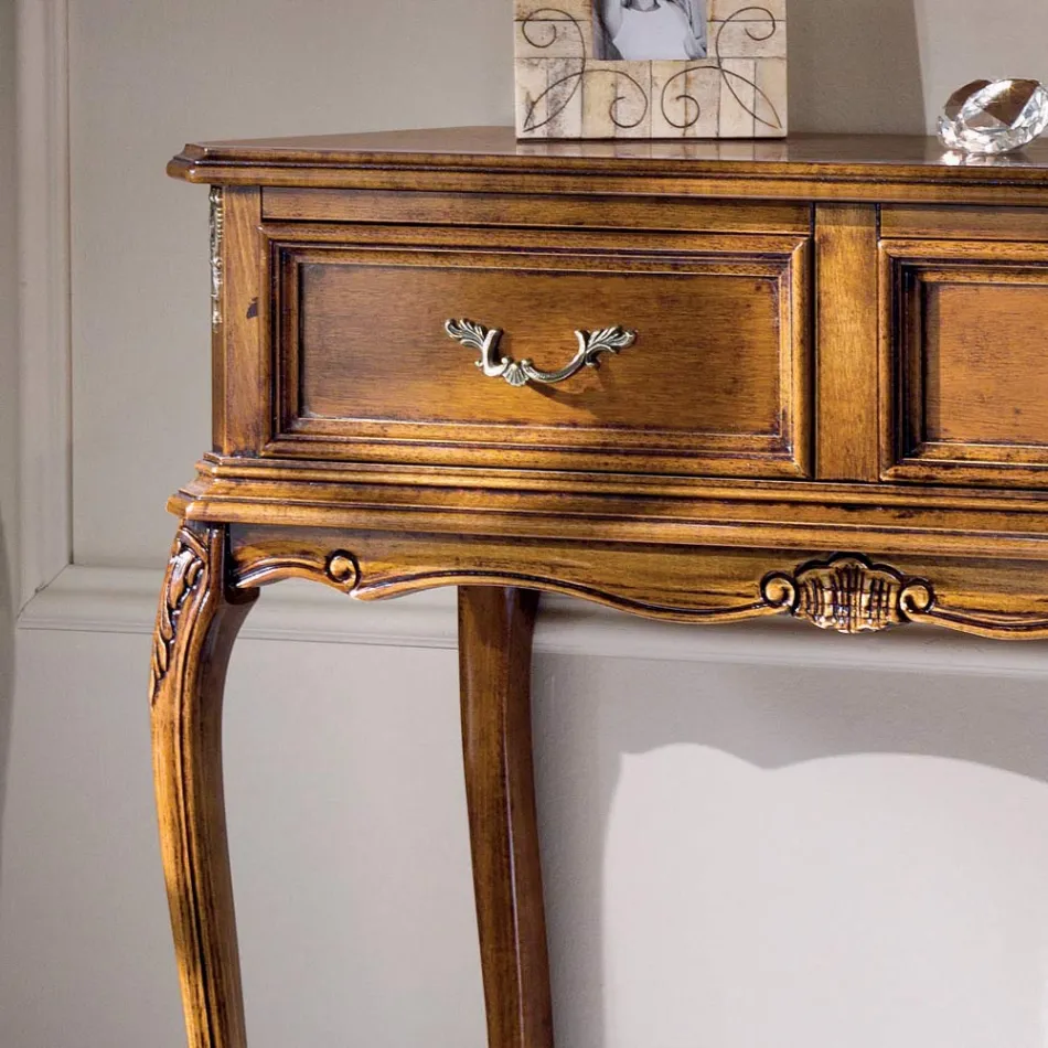 Classic Entrance Console in Wood with Drawers Made in Italy - Richard Viadurini