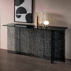 Design Entrance Console Extralight Decorated Glass Made in Italy - Sestola Viadurini
