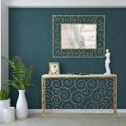 Golden Entrance Console with Iron Structure and Marble Top - Carlotta Viadurini