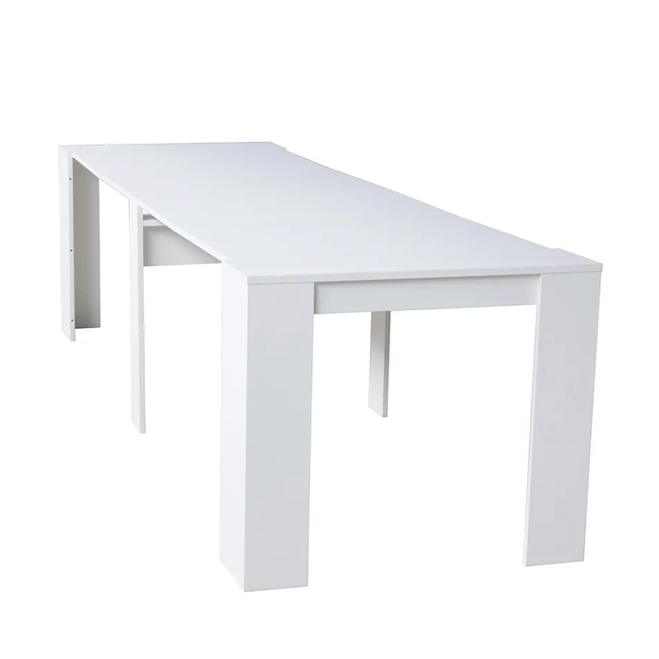 Modern Extendable Console 296 cm in Melamine Wood Made in Italy - Ariella Viadurini