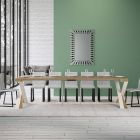 Modern Console Extendable to 300 cm with White Frame Made in Italy - Mirror Viadurini