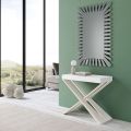 Modern Console Extendable to 300 cm with White Frame Made in Italy - Mirror