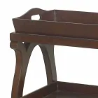 Modern console with Walter tray, upholstered in brown leather Viadurini