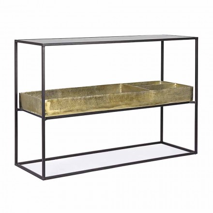 Modern and Elegant Design Console in Steel and Glass Homemotion - Malpensa Viadurini