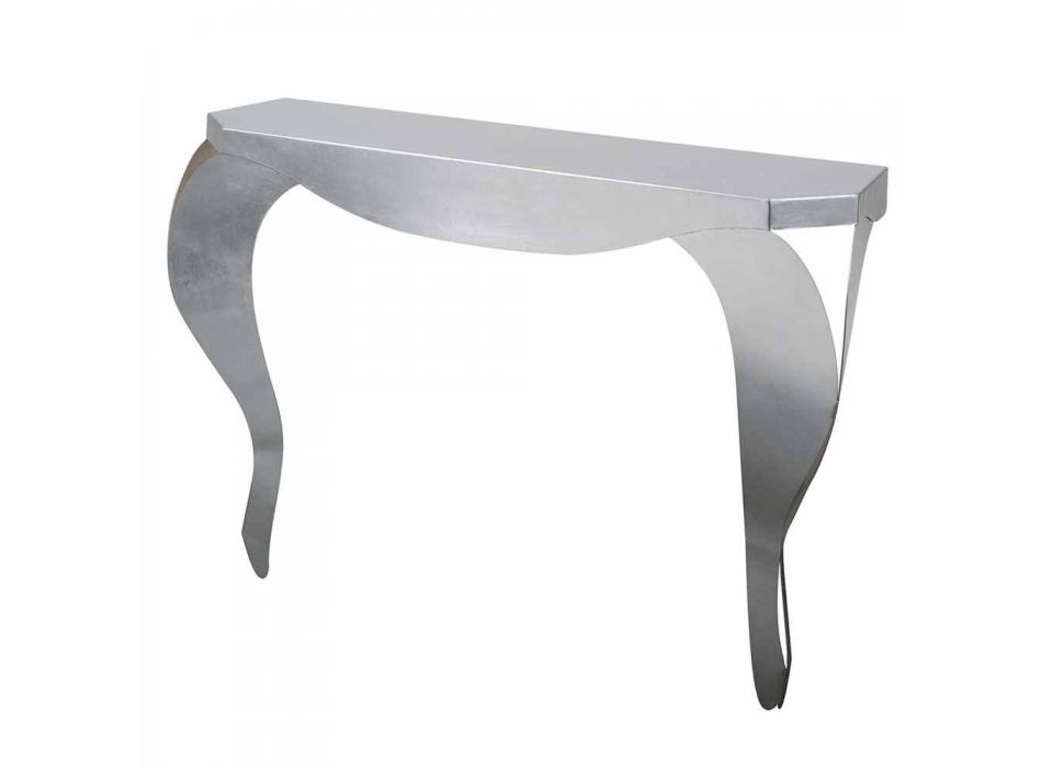 Modern Console in Iron Leaf Gold or Silver Made in Italy - Daledale Viadurini