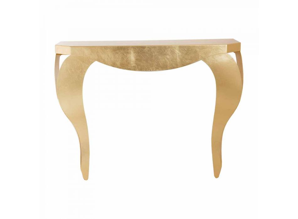 Modern Console in Iron Leaf Gold or Silver Made in Italy - Daledale Viadurini