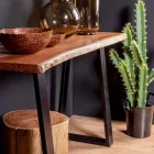 Modern Console in Acacia Wood and Steel Design Homemotion - Teresanna Viadurini