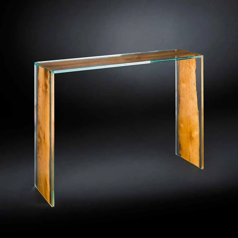 advanced console glass and Venetian Briccola wood Venice Viadurini