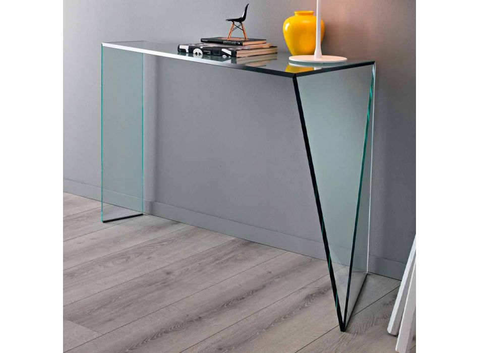 Console for Modern Entrance in Extralight Glass Made in Italy - Rosalia Viadurini