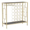 Golden Glass Bottle Holder Console with Iron Structure - Vicio