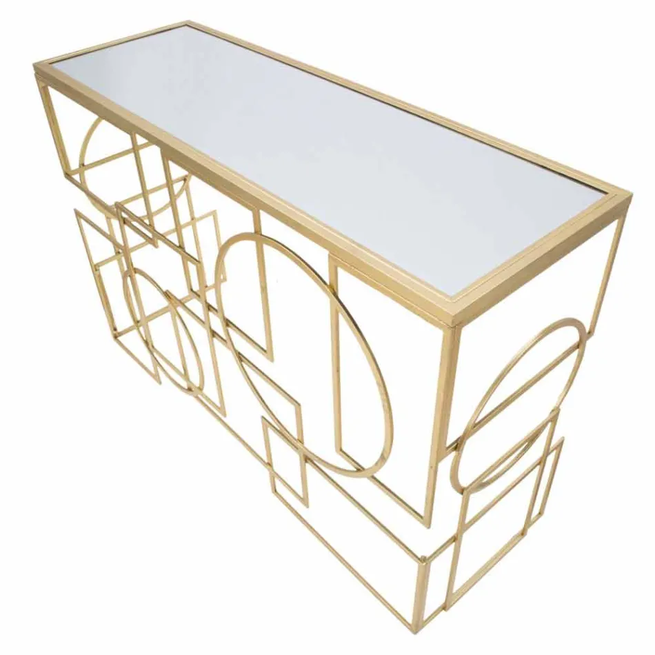 Modern Design Rectangular Console in Iron and Mirror - Billie Viadurini