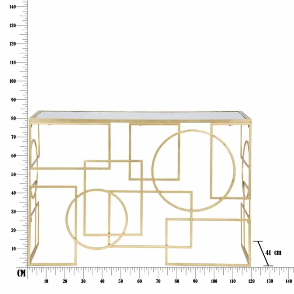Modern Design Rectangular Console in Iron and Mirror - Billie Viadurini