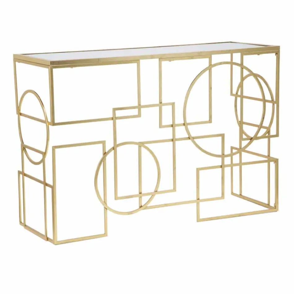 Modern Design Rectangular Console in Iron and Mirror - Billie Viadurini