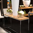 Rectangular console in wood and metal 100% Made in Italy Flora Viadurini