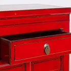 Red Console in Elm Wood with 3 Drawers Design Homemotion - Sonten Viadurini
