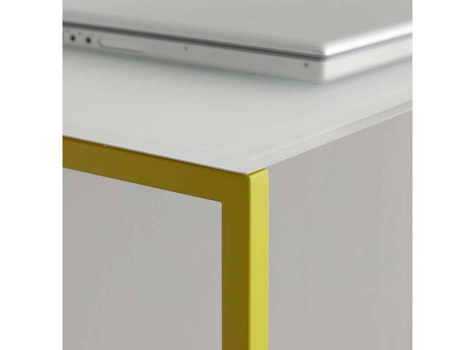 Living Room Console in White Crystal with Metal Base Made in Italy - Iridio Viadurini